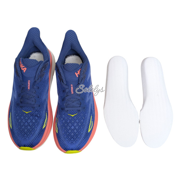 HOKA ONE ONE Clifton 9 Evening Sky Coral Blue Run Walking Sneaker Womens 9B - Picture 11 of 12